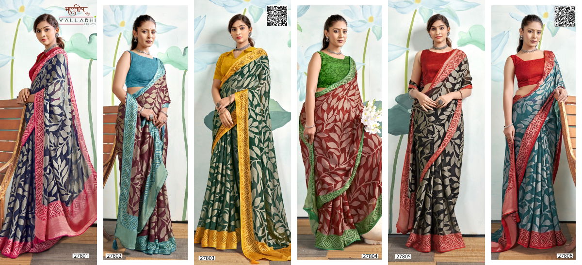 Shivali By Vallabhi Brasso Printed Sarees Wholesale Price In Surat